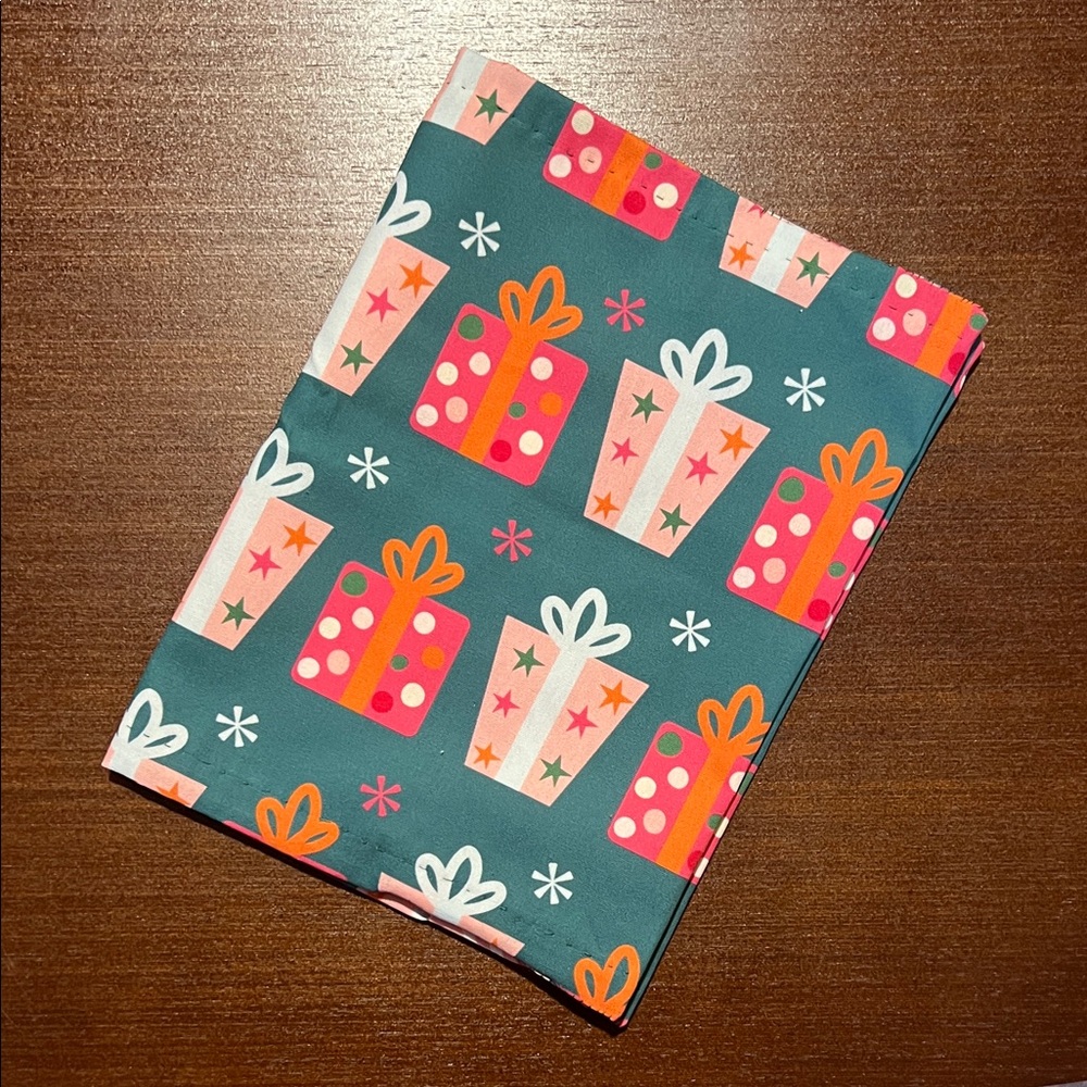 Festive Gift Print Fabric Book Jacket